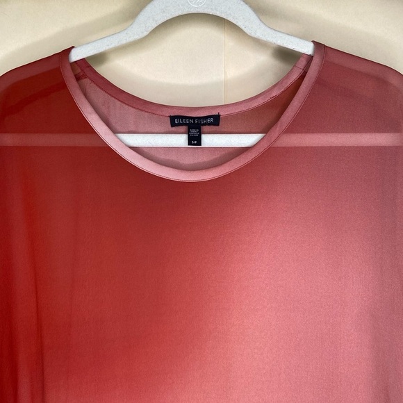 Eileen Fisher Serno Water Color Silk Sheer Blouse Top Sz Sm - Picture 3 of 9